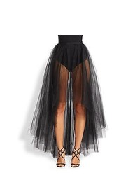 ML Monique Lhuillier Tulle Overlay Skirt Black