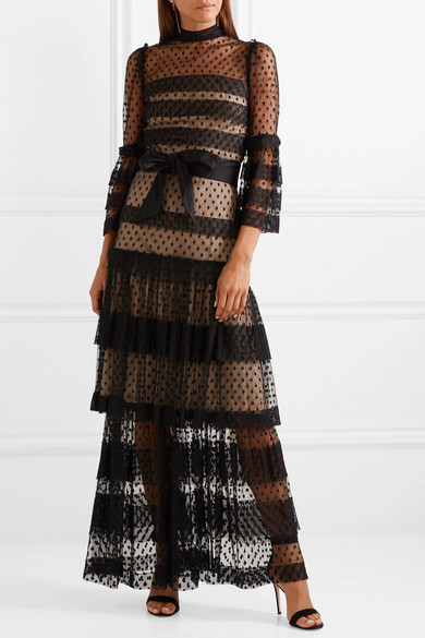 Anna Mason Tiered Swiss Dot Tulle Maxi Dress, $1,430 | NET-A-PORTER.COM ...