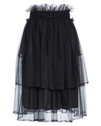 Noir Kei Ninomiya Tulle Overlay Midi Skirt