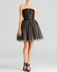 Alice + Olivia Dress Kylie Leather And Tulle