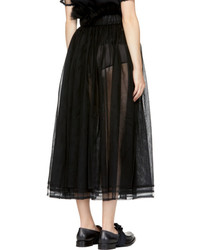 Noir Kei Ninomiya Black Gathered Tulle Skirt