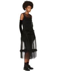 Simone Rocha Black Marabou Tulle Smocked Skirt