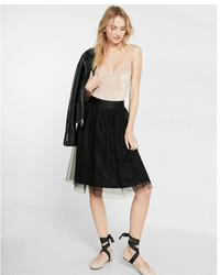 Express High Waisted Tulle Midi Skirt