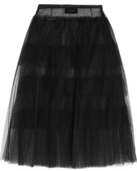 Simone Rocha Tiered Tulle Midi Skirt Black