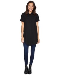 Catherine Malandrino Catherine Short Sleeve Button Front Tunic With Collar Clothing