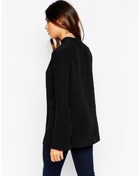 Asos High Neck Tunic Top With Plunge Neck Cut Out