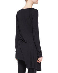 Donna Karan Long Sleeve Asymmetric Drape Tunic