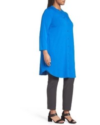 Eileen Fisher Plus Size Jersey Mandarin Collar Tunic