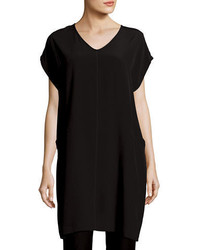 Eileen Fisher Short Sleeve Crinkle Crepe Tunic Petite