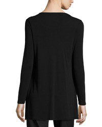Eileen Fisher Silk Jersey Long Sleeve Tunic Black