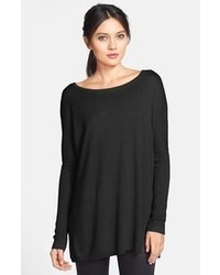 Trouve Side Slit Tunic Sweater Black Small