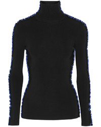 Issa Alina Ruffle Trimmed Knitted Turtleneck Sweater