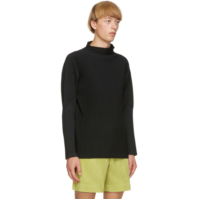 Homme Pliss Issey Miyake Black Basics Turtleneck Ssense