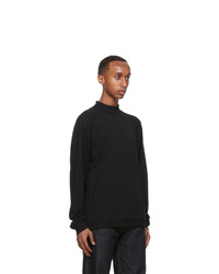 Lemaire Black Cotton Crepe Sweatshirt