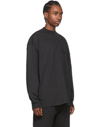 Essentials Black Cotton Long Sleeve T Shirt