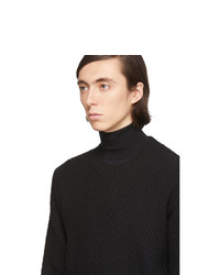 AMI Alexandre Mattiussi Black Merino Herringbone Sweater
