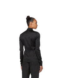032c Black Satin Logo Long Sleeve T Shirt