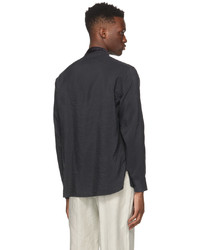 Giorgio Armani Black Silk Cord Shirt
