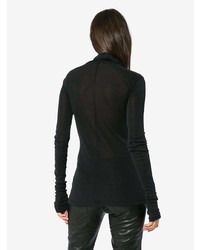 Unravel Project Black Silk Roll Neck Sweater