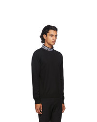Fendi Black Wool Mock Neck Sweater