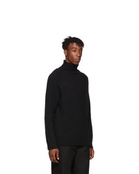 Juun.J Black Wool Turteneck Sweater