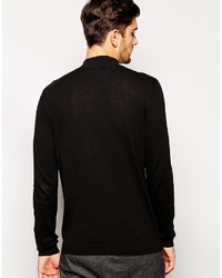 Asos Brand Turtleneck Sweater In Black Cotton