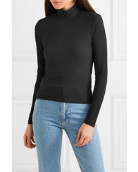 Kith Brynn Ribbed Stretch Jersey Turtleneck Top