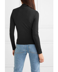 Kith Brynn Ribbed Stretch Jersey Turtleneck Top