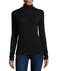 Neiman Marcus Cashmere Basic Turtleneck Sweater Black