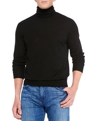 Neiman Marcus Cashmeresilk Turtleneck Sweater Blacknavy
