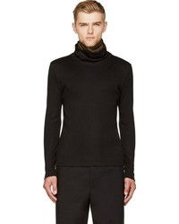 Cy Choi Black Double Layered Turtleneck Sweater
