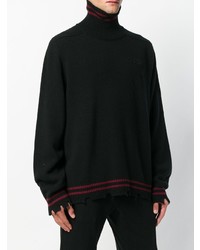 Riccardo Comi Frayed Hem Turtleneck Sweater