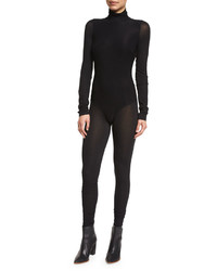 DKNY Full Length Turtleneck Bodysuit Black