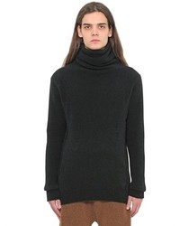 Isabel Benenato Brushed Stretch Wool Turtleneck Sweater