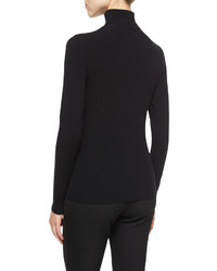 Diane von Furstenberg Jelena Ribbed Turtleneck Sweater Black