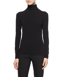 Diane von Furstenberg Jelena Ribbed Turtleneck Sweater Black