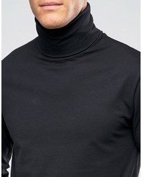 Lindbergh Long Sleeve Top With Roll Neck In Black