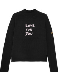 Bella Freud Love For You Cashmere Blend Turtleneck Sweater Black