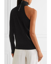 Michael Kors Michl Kors Collection Asymmetric Cashmere Turtleneck Sweater Black