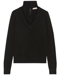 Michael Kors Michl Kors Collection Cutout Cashmere Turtleneck Sweater Black