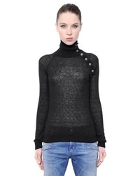Mohair Wool Blend Turtleneck Sweater