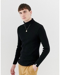 Collusion Muscle Fit Ribbed Roll Neck Jumper