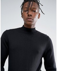 Asos Muscle Fit Turtleneck Sweater In Cotton