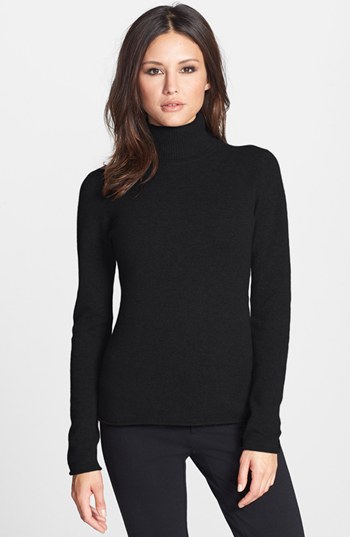 Pure Amici Cashmere Turtleneck Sweater Black Medium 118 Nordstrom