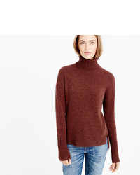 J.Crew Relaxed Wool Turtleneck Sweater With Rib Trim