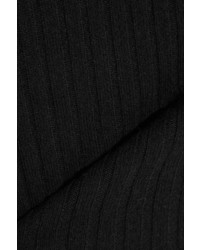 Allude Ribbed Cashmere Turtleneck Sweater Black