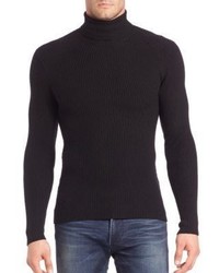 Ralph Lauren Black Label Ribbed Merino Wool Turtleneck Sweater
