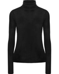 Theory Ribbed Modal Blend Turtleneck Sweater Black