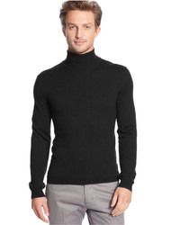 Calvin Klein Solid Tipped Merino Wool Turtleneck Sweater