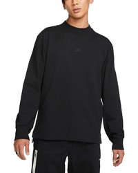 Nike Sportswear Essentials Cotton Mock Neck In Blacksailice Silverblack At Nordstrom